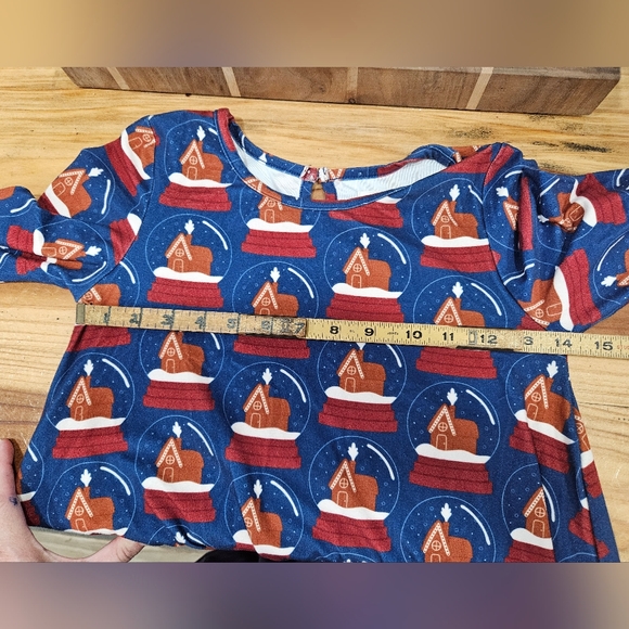 Womens Holiday Christmas Gingerbread Man Large Long Sleeve Dress - Picture 4 of 5